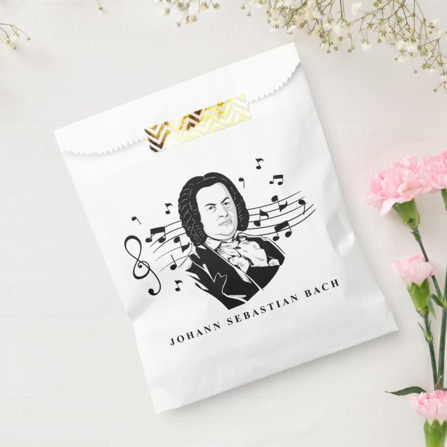 Sachets En Papier Johann Sebastian Bach Portrait et buste avec notes (Scellé)