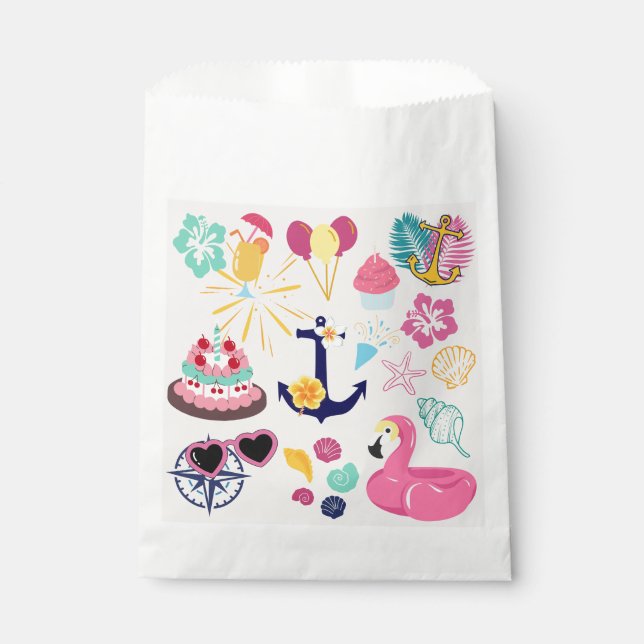 Sachets En Papier Joli Anniversaire Nautique (Devant)