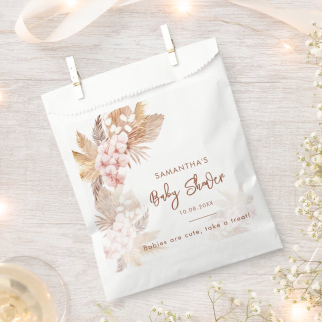 Sachets En Papier Joli Baby shower Pampas Grass Boho Girl (Coupé)