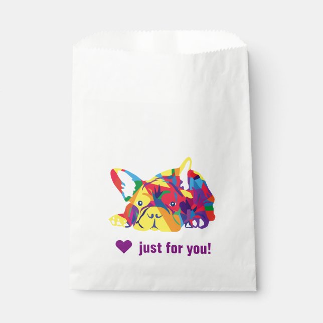 Sachets En Papier Joli Bouledogue Français (Devant)