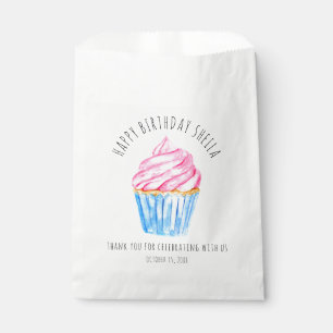 Sachets En Papier joli gâteau en cupcake aquarelle glaçage rose sucr