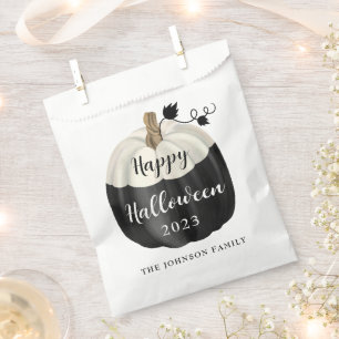 Sachets En Papier Joli Halloween noir et blanc Citrouille 2022