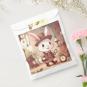 Sachets En Papier Joli Lapin Blanc Merveilleux Monde Fantaisiste Gar