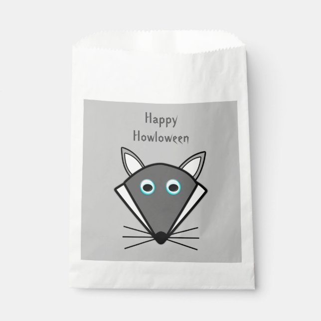 Sachets En Papier Joli loup d'Halloween Trick ou traitement personna (Devant)