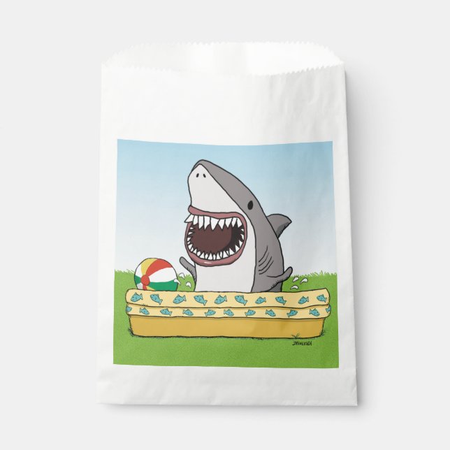 Sachets En Papier Joli requin dans la piscine (Devant)