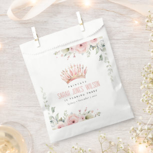 Sachets En Papier Joli rose princesse Crown Tiara Floral Anniversair
