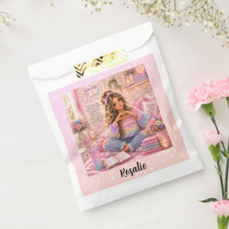 Sachets En Papier Jolie Bible chrétienne fille arc-en-ciel rose past