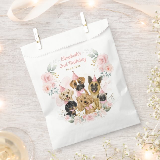 Sachets En Papier Jolie chienne chien animal de compagnie chiots Ann (Coupé)