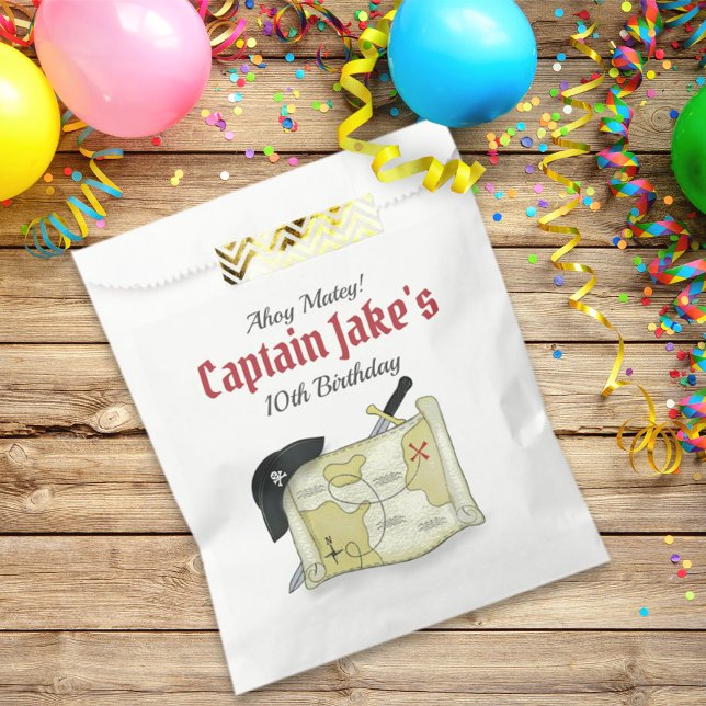 Sachets En Papier Jolie fête d'anniversaire Whimsical Pirate Carte d (Créateur téléchargé)