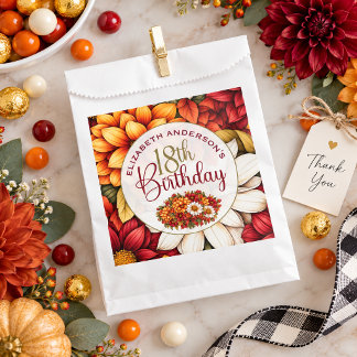 Sachets En Papier Jolie Fleur de Dahlia d'Automne 18e Anniversaire