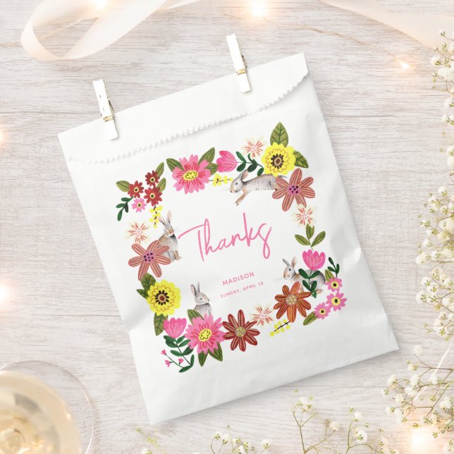 Sachets En Papier Jolie Lapin Lapin Fille Baby shower Invitation (Coupé)