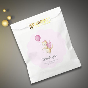 Sachets En Papier Jolie Pastel Pink Girl Dragon Baby shower Party