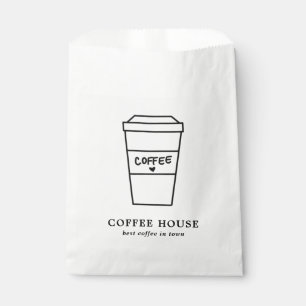 Sachets En Papier Jolie tasse de café noir et blanc pour café