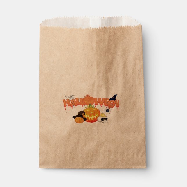 Sachets En Papier Jolies décorations d'Halloween (Devant)