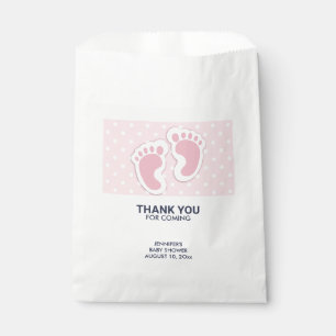 Sachets En Papier Jolies empreintes de pied de bébé fille rose Baby