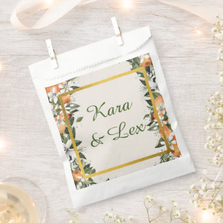 Sachets En Papier Jolies pêches et feuillage coloré