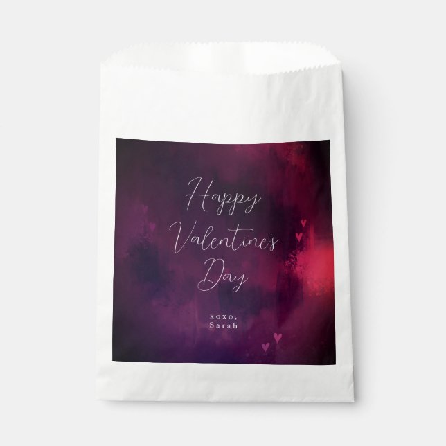 Sachets En Papier Jolis cœurs aquarelle Saint-Valentin (Devant)