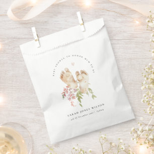 Sachets En Papier Jolis Pieds de Bébé Fleur Rose Pale Fête de Naissa