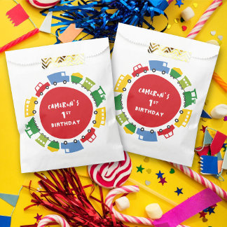 Sachets En Papier Jouets pour garçons Transports colorés et amusants