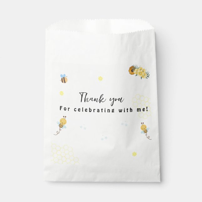 Sachets En Papier Jour de l'abeille premier anniversaire (Devant)