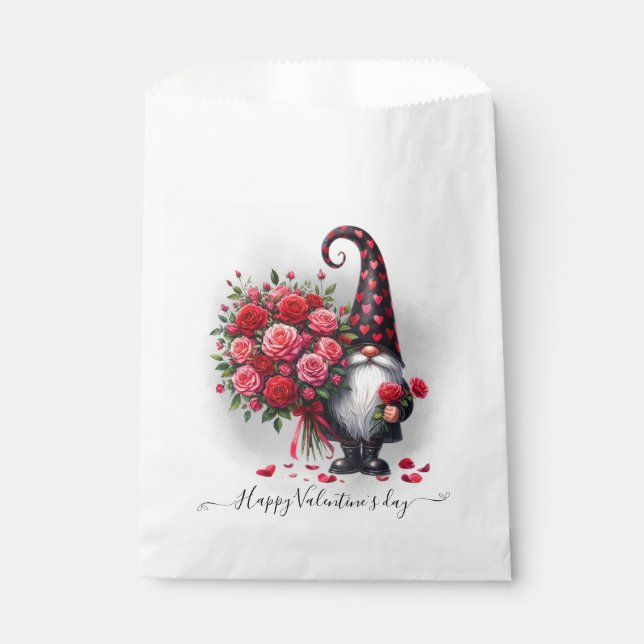 Sachets En Papier Jour de Valentines aux Roses Rouges (Devant)
