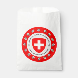 Sachets En Papier Jour national suisse Drapeau Edelweiss