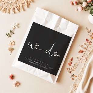 Sachets En Papier JOVI Mariage Moderne Minimaliste Élégant Noir On F