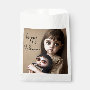 Sachets En Papier Joyeuse fille d'Halloween avec de grands yeux et u