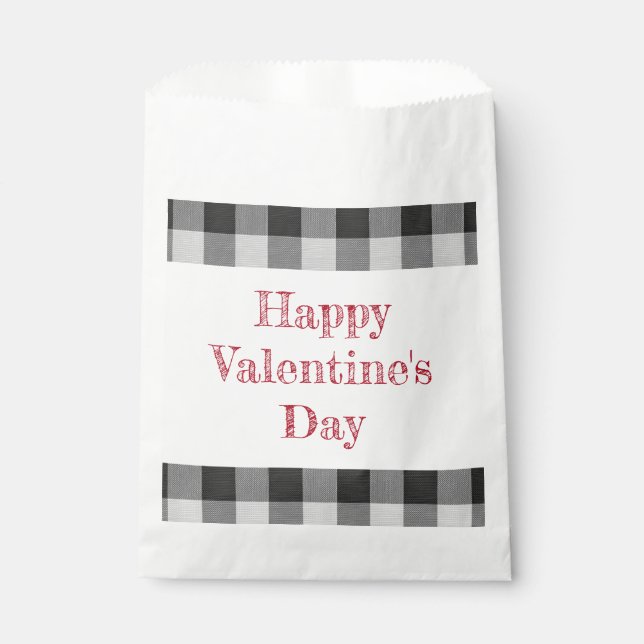 Sachets En Papier Joyeuse Saint-Valentin Buffalo Plaid Classe Garçon (Devant)