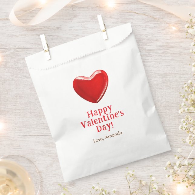 Sachets En Papier Joyeuse Saint-Valentin cœur bonbon friandise (Coupé)