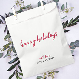 Sachets En Papier Joyeuses fêtes Script minimaliste moderne de Noë