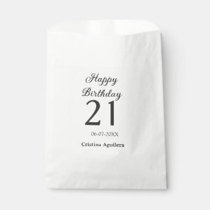 Sachets En Papier Joyeux 21e anniversaire lettre gras nom simple min