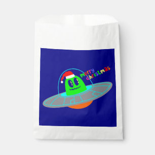 Sachets En Papier joyeux alien de noël père Noël scifi