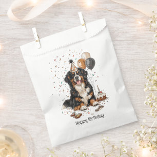 Sachets En Papier Joyeux anniversaire Bernese Mountain Dog