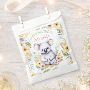 Sachets En Papier Joyeux Anniversaire Fille Thème Ours Koala