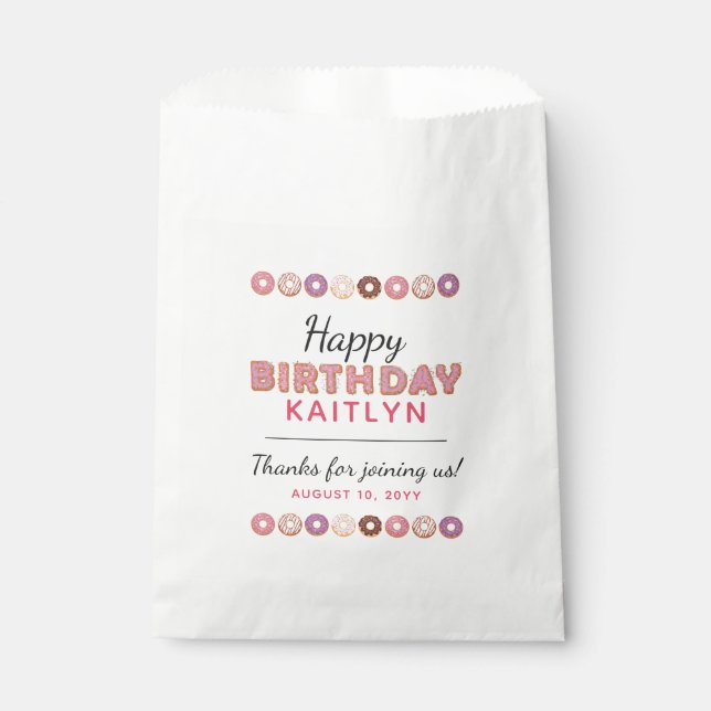 Sachets En Papier JOYEUX ANNIVERSAIRE Gâteaux Donuts Personnalisés P (Devant)