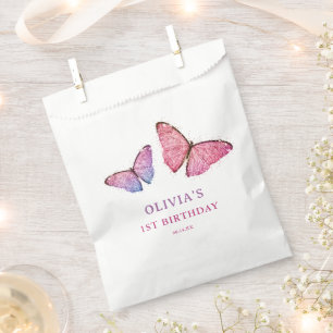 Sachets En Papier Joyeux anniversaire papillon Fille Anniversaire