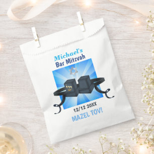 Sachets En Papier Joyeux Bar Mitzvah 20XX Tefillin Mazel Tov !