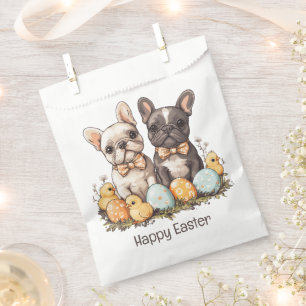 Sachets En Papier Joyeux Bulldogs français de Pâques