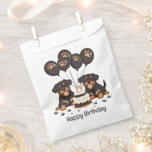 Sachets En Papier Joyeux chien Rottweiler d'anniversaire