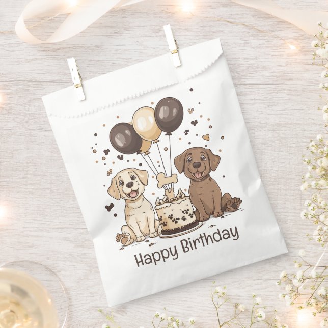 Sachets En Papier Joyeux Chiens du Labrador Retriever (Coupé)