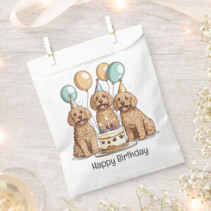 Sachets En Papier Joyeux Chiens Goldendoodle Anniversaire