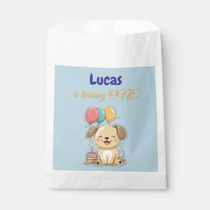 Sachets En Papier Joyeux chiot, garçon, faisons la fête, 1er anniver