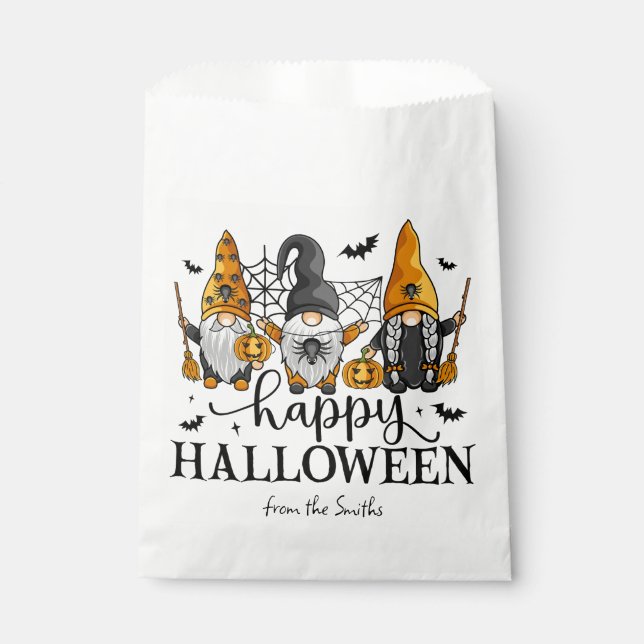Sachets En Papier Joyeux Gnomes d'Halloween (Devant)
