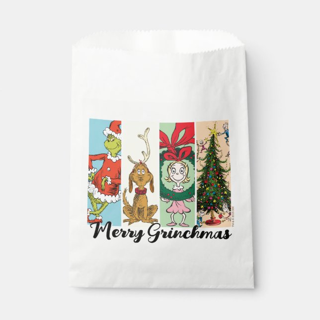 Sachets En Papier Joyeux Grinchmas Collage de Fêtes (Devant)
