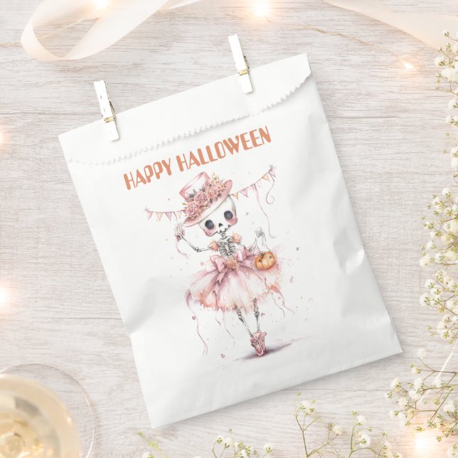 Sachets En Papier Joyeux Halloween | Ballerina Skeleton Favoriser le (Coupé)