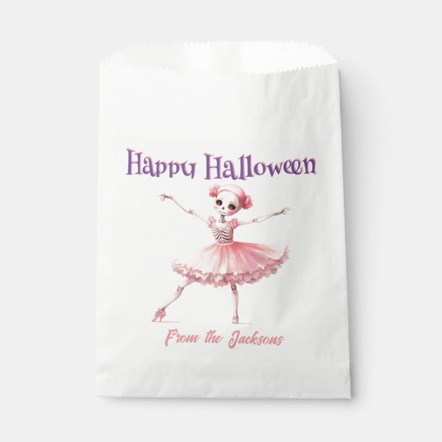 Sachets En Papier Joyeux Halloween | FUN SKELETON BALLERINA (Devant)