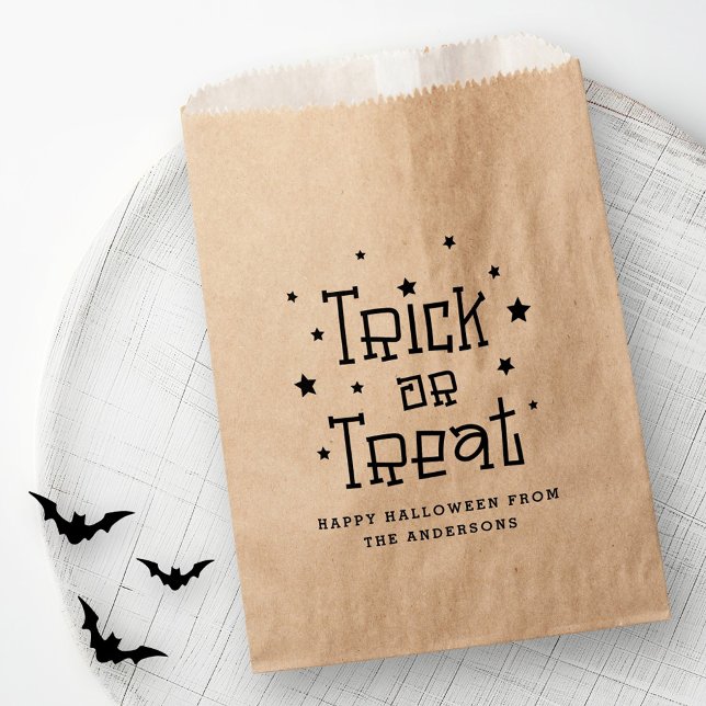 Sachets En Papier Joyeux Halloween Kraft (Trick or treat Happy Halloween Kraft Favor Bag)