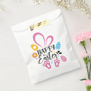 Sachets En Papier Joyeux lapin mignon de Pâques avec oeufs de Pâques