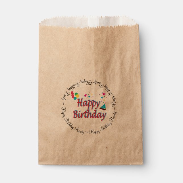 Sachets En Papier Joyeux Loot Personnalisé Anniversaire (Devant)